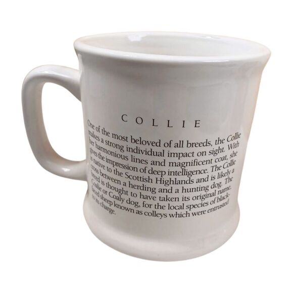 Patricia Roberts Trendtex Collection Collie Coffee 16 oz Heavy Ceramic Mug Cup - Picture 2 of 4
